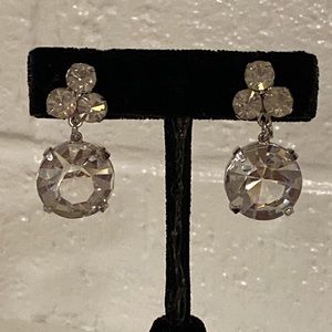 Carnegie Rhinestone Drop Clip Earrings